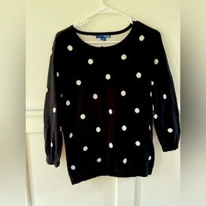 EUC Basic Edition black and white polka dot sweater size small